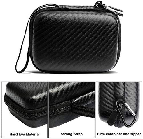 Hard Case for Carson MicroBrite Plus Pocket Microscope (MM-300 or MM-300MU) and MicroFlip (MP-250 or MP-250MU) Travel Storage Carrying Include Carabiner and Strap by Jiusion